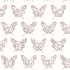 (small scale) Butterflies - Block Print Butterfly - mauve - LAD23
