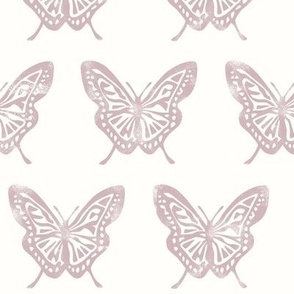 Butterflies - Block Print Butterfly - mauve - LAD23