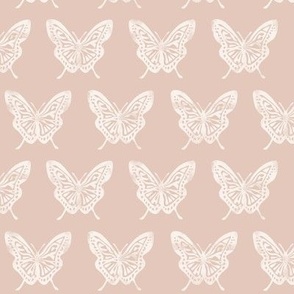 (small scale) Butterflies - Block Print Butterfly - blush - LAD23