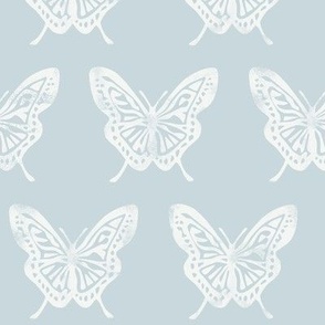 Butterflies - Block Print Butterfly - coastal blue - LAD23