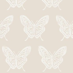 Butterflies - Block Print Butterfly - sand - LAD23