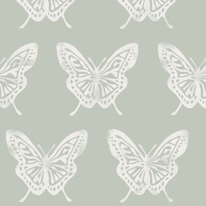 Butterflies - Block Print Butterfly - sage - LAD23