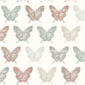 (small scale) Butterflies - Block Print Butterfly - light terracotta - LAD23