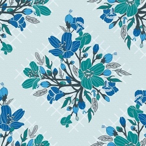 Blue blossoms | 10x10 without Diamond border
