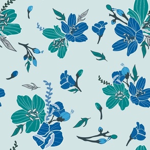 Blue Blossoms | Maximalist Florals | Pantone ultrasteady 