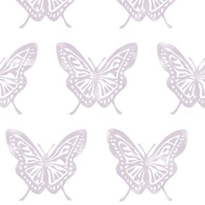 Butterflies - Block Print Butterfly - lilac/white - LAD23