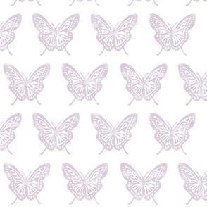 (small scale) Butterflies - Block Print Butterfly - lilac/white - LAD23