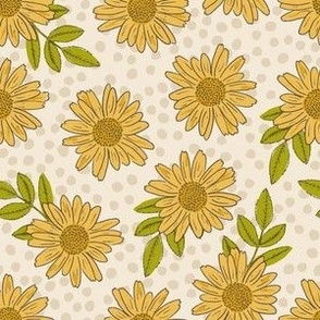 sunflowers on cream background