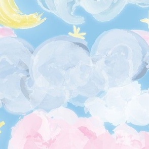 Puffy Painted Pastel Clouds