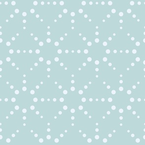 Simple Dots - Blue  // 24 x 24 inch scale // light green geometric dot design fabric by annhurleydesign 