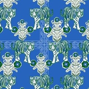 Tiger Bandana Print in Blue