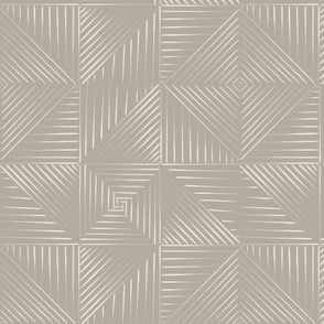 Line Quilt | Cloudy Silver, Creamy White 02 | Geometric