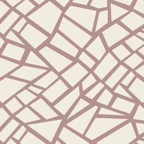 Mosaic Shapes | Creamy White, Dusty Rose Pink | Geometric