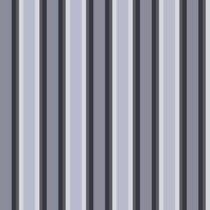 Maine Coast Fog 1 Inch Stripe No. 6 Gray and Charcoal