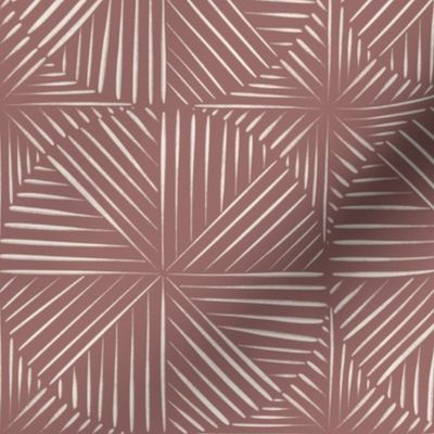 Varied Line Geo | Copper Rose Pink, Creamy White | Geometric
