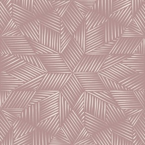 Varied Line Geo Star | Creamy White, Dusty Rose Pink | Geometric