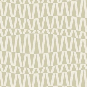 Wavy Triangle Stripe | Creamy White, Thistle Green | Geometric