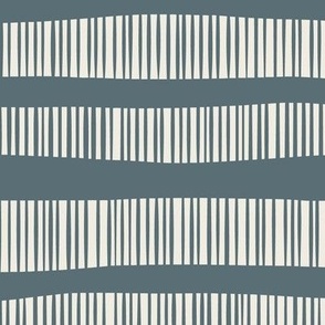 Wonky Striped Stripes | Creamy White, Marble Blue | Geometric