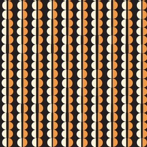 Popcorn Strings (Vertical Orange & Cream on Black) || cut paper garland stripes