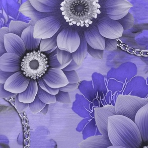 Decorative Floral Vintage Tapestry Design Plum Blue