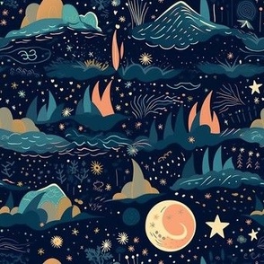 Dreamy Surreal Night Sky