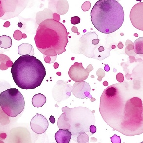 Fuchsia Pink Purple Loose Watercolor Confetti Pattern 