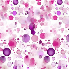 Fuchsia Pink Purple Loose Watercolor Confetti Pattern  Smaller Scale