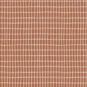 Simple white grid on brown, medium scale