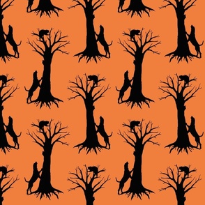 Treeing 8x8 black on orange
