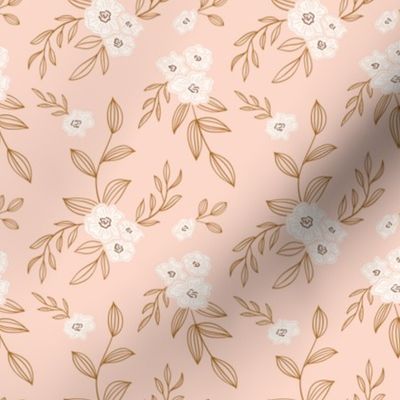 Fall Floral - Pale Pink_4x4