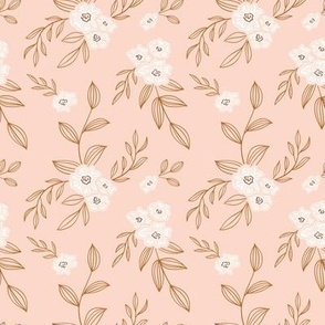 Fall Floral - Pale Pink_4x4