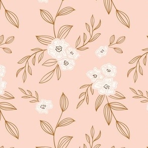 Fall Floral - Pale Pink_6x6