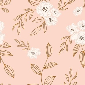 Fall Floral - Pale Pink_9x9