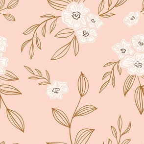 Fall Floral - Pale Pink_12x12