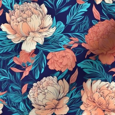 Peel and Stick Pastel Peony Wallpaper, Fabric Design, Watercolor-Inspired Designed Soft Florals Wall Murals and Fabrics, Aesthetic Beauty of Peonies, Blossom Wallpaper and Fabrics