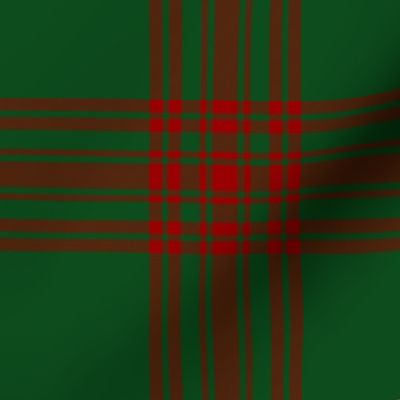 Menzies 1893 red and green tartan, 6" dark 