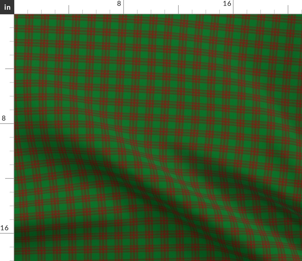 Menzies 1893 red and green tartan, 1" modern colors