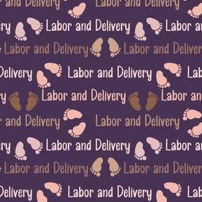 Labor and delivery Infant  Footprints on plum  