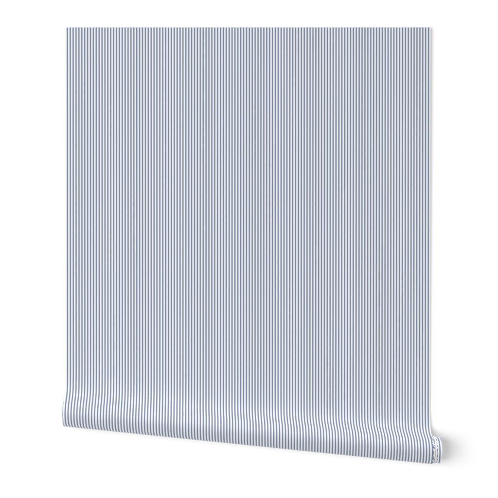 Beefy Pinstripe: Medium Denim Blue Thin Stripe 