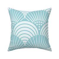 Safe Harbor Seashells / Art Deco / Beach Coastal / Pool Blue / Medium