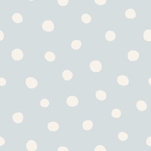 Confetti Polka Dot winter snowfall cream on light blue background 9in, Tree Trimming Collection