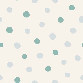 Confetti Polka Dot winter snowfall light blue and aqua on cream background  9in, Tree Trimming Collection