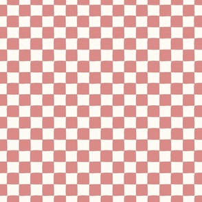 Checkerboard in pale watermelon pink SMALL