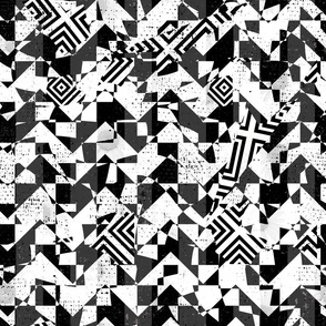 Pattern clash black and white geometry