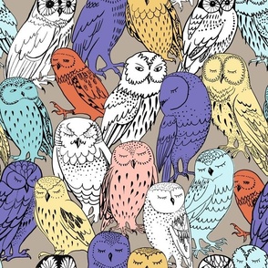 Colored Owls Chalk – Medium Scale