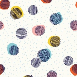 Playful Spots, dots and Polkadots with pattern red, yellow, pink, blue, kids