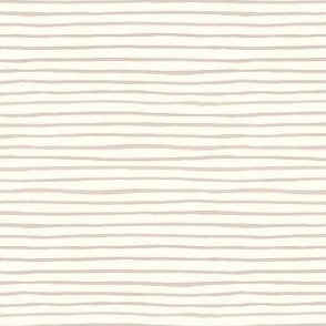 Small Handpainted watercolor wonky uneven stripes - Blush on cream - Petal Signature Cotton Solids coordinate 
