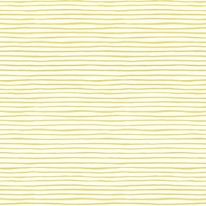 Medium Handpainted watercolor wonky uneven stripes - Buttercup yellow on cream - Petal Signature Cotton Solids coordinate 
