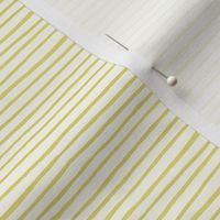 Small Handpainted watercolor wonky uneven stripes - Buttercup yellow on cream - Petal Signature Cotton Solids coordinate 