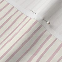 Medium Handpainted watercolor wonky uneven stripes - Cotton Candy pink  on cream - Petal Signature Cotton Solids coordinate 